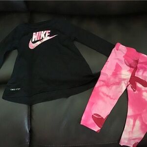 Nike Pink and Black Performance Leggings